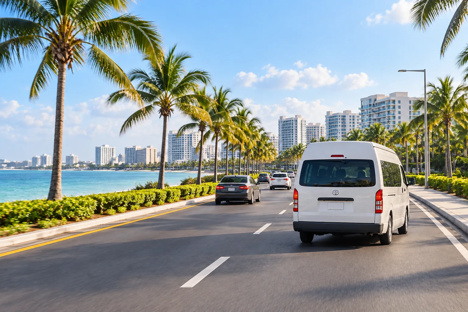 Van privada en una ruta de la Riviera Maya