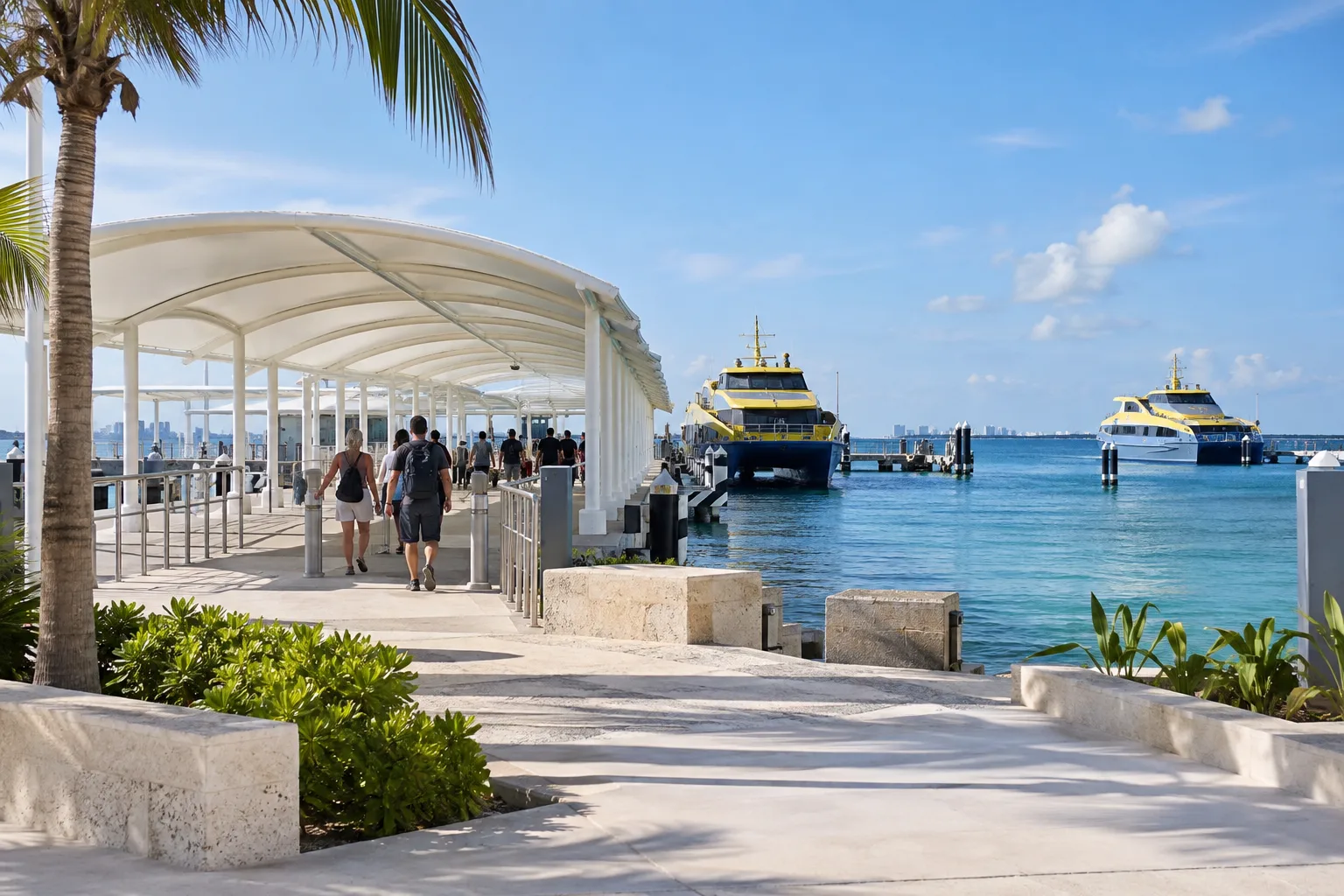 Transfer route to Isla Mujeres via Puerto Juárez